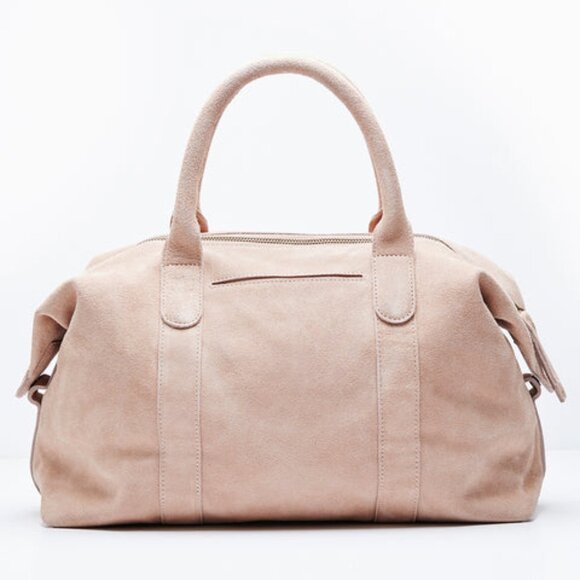 M.I.L.A. Ria Luxury Sued Leather Duffle Bag - Rose - NWT - Picture 1 of 10